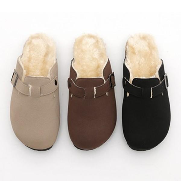 스웨이드 코르크 털신발 털슬리퍼 기모 방한화 털신 BOSTON
