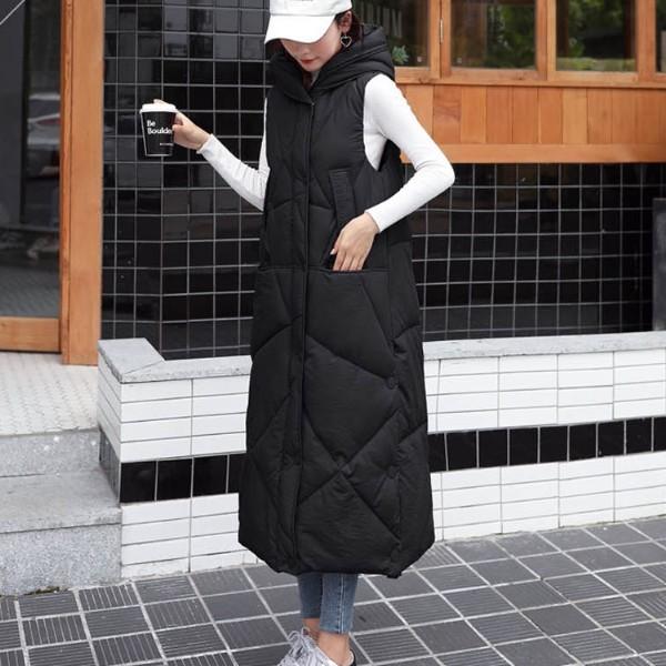 여유핏 여성 롱 조끼 따뜻하면서도 캐주얼하게 코디할수 있는 활용도 높은 패션 스타일 슬림 패딩조끼