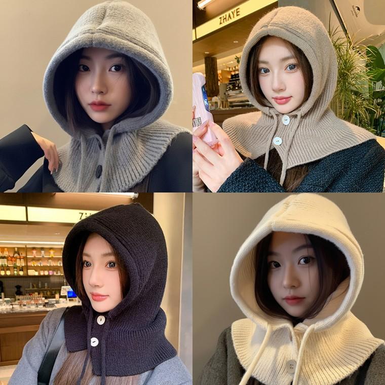 [당일출고]니트 바라클라바 후드목도리 넥워머 모자 겨울 보온 방한용품 남여공용 머플러 140g