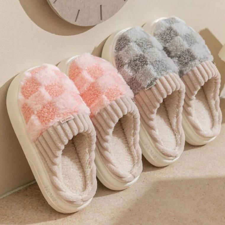 [히트템] 체스 방한 겨울 털 슬리퍼 실내화 층간소음 거실실내화