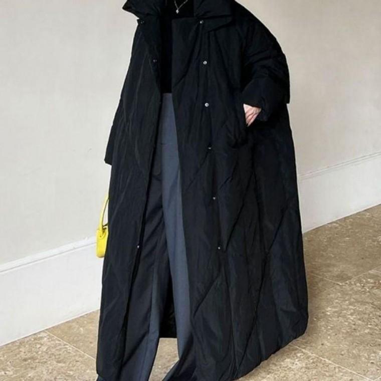 여성 박시 롱패딩 점퍼 코트 경량 데일리 박시한 아우터