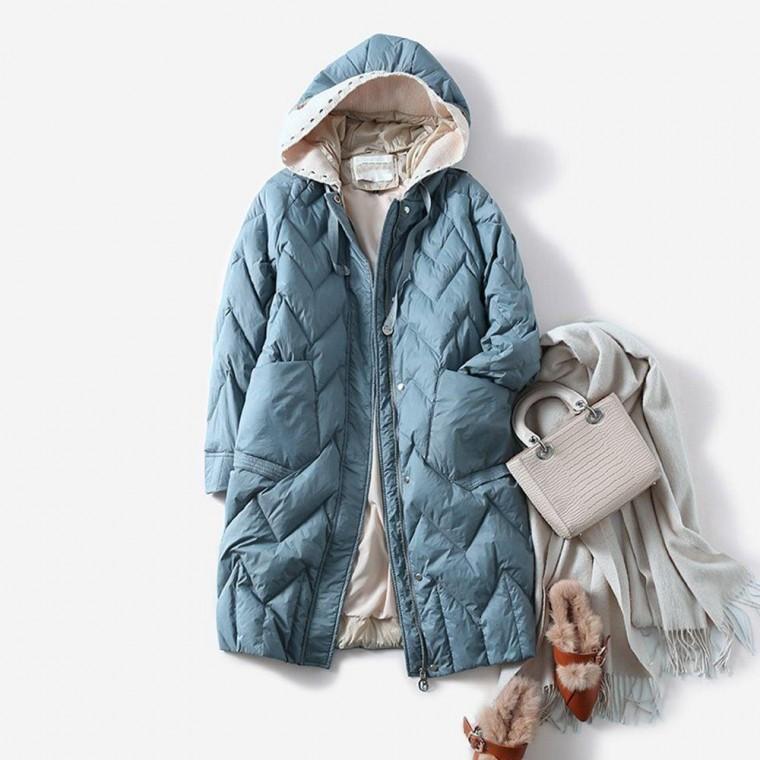 화이트 오리털 롱패딩 겨울 여성 경량 패딩 코트 점퍼