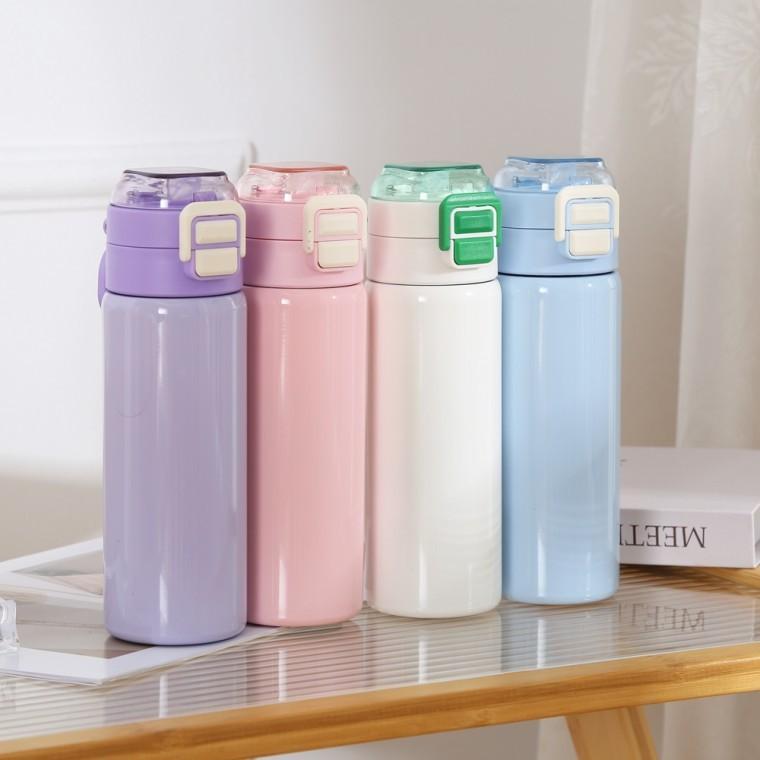 2단 원터치 500ml 텀블러 316스텐 이중진공 보온보냉 휴대용