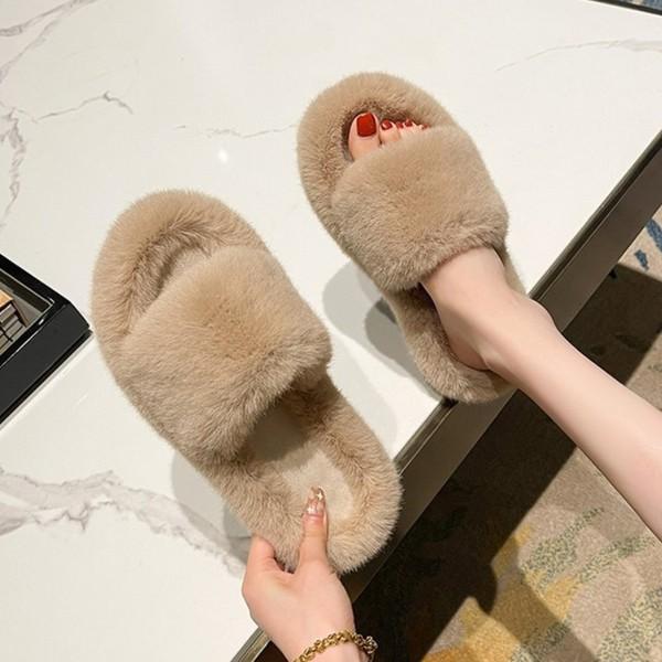 털신발 빅사이즈가능 밍크털 방한화 A715 털슬리퍼