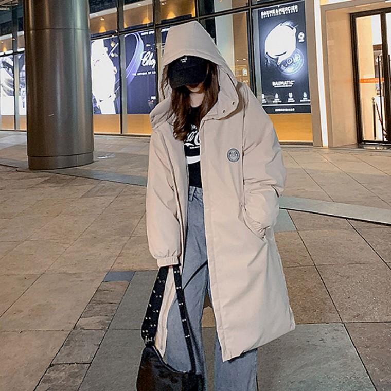 여자 하이넥 후드 데일리 롱패딩 아우터 점퍼 잠바