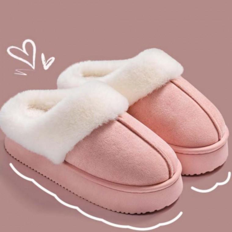 스웨이드 털슬리퍼 키높이 슬리퍼 거실화 실내화 퍼슈즈 겨울 방한