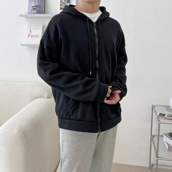 남자 데일리 오버핏 후드 집업 기모 후드티자켓 남친룩 캐주얼코디 루즈핏후드 데일리룩 기모자켓