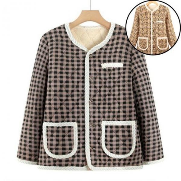 포근한 꽃무늬 긴팔 실내복 겨울 촌캉스 기모 할머니겨울옷 요양원선물 아줌마자켓 빅사이즈자켓