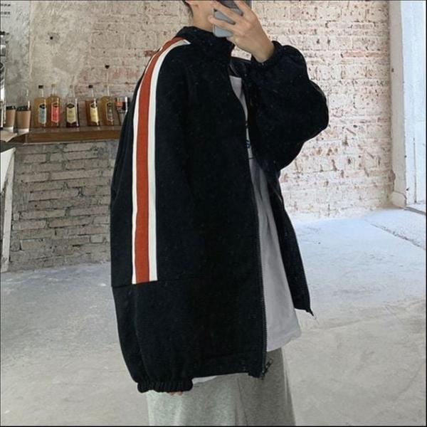 여성 배색 추리닝 집업 자켓 캐주얼 트레이닝복 점퍼 2색