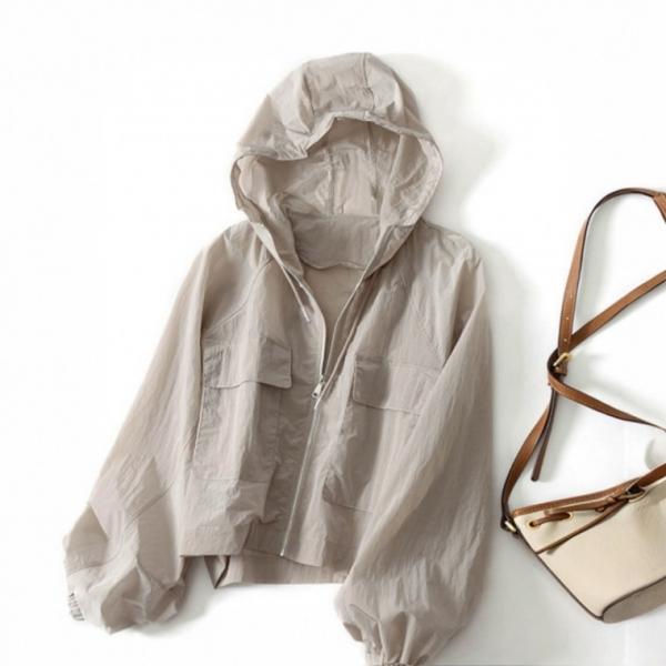 여성용 여름바람막이 휴대용 간편자켓 여름철 야외활동용 겉옷