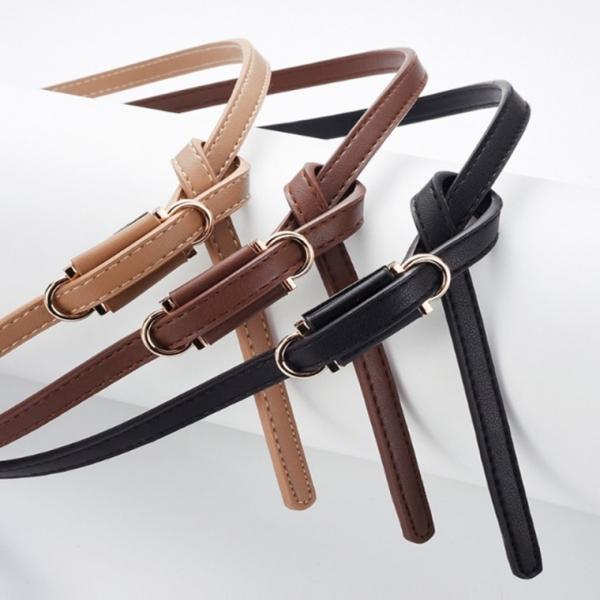 더블 슬림 얇은 가죽 벨트 허리띠 원피스 자켓 여성 여자