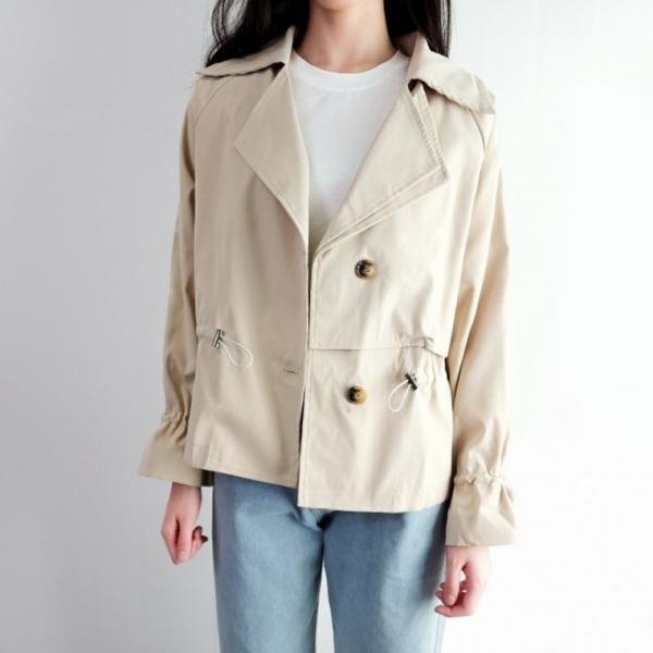 여자 봄 가을 크롭 트렌치자켓 숏 트렌치코트 간절기 정장자켓 하객룩