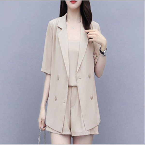 여성정장마이 반바지세트 5부자켓 3부반바지 세트 정장 정장마이세트 사무실 하객룩