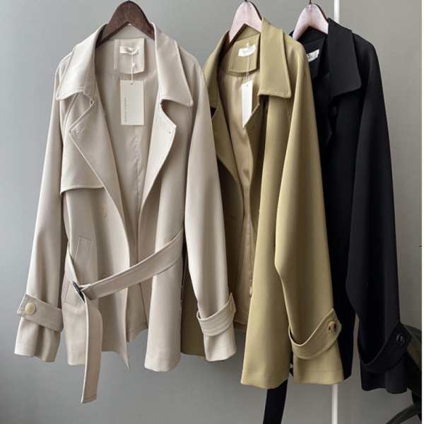 여성트렌치코트 루즈핏 하프 트렌치 자켓 코트 봄 야상 정장 출퇴근 간절기