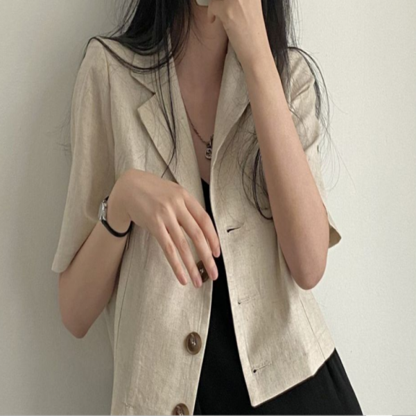 넨숏자켓 여름자켓 여성마이자켓 반팔자켓 정장 사무실 하객룩
