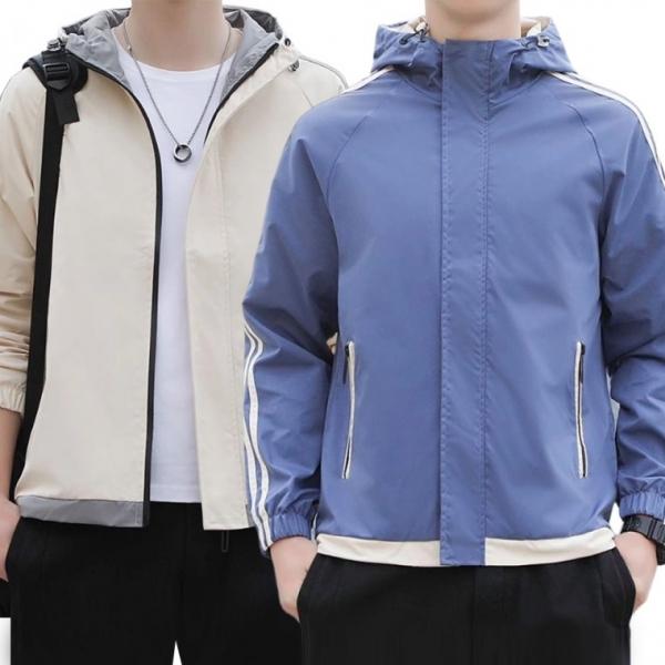 남자 여자 남녀공용 간절기 봄 가을 배색 바람막이 등산 낚시 캠핑 자켓 점퍼
