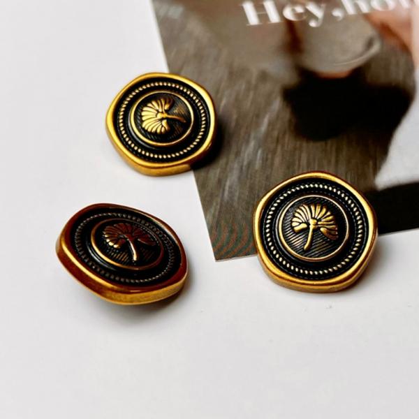 블랙20mm 자켓 금단추 도금 바지허리 요술단추