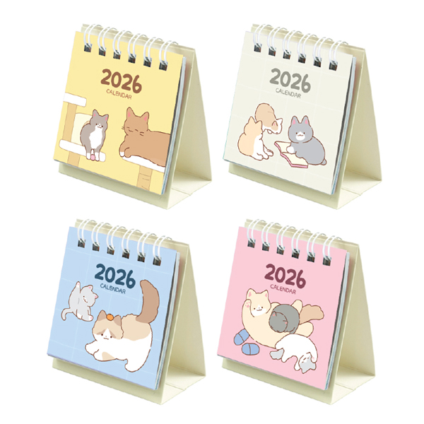 2026 냥냥 쪼꼬미 달력 휴대용 탁상 캘린더 (4개세트)