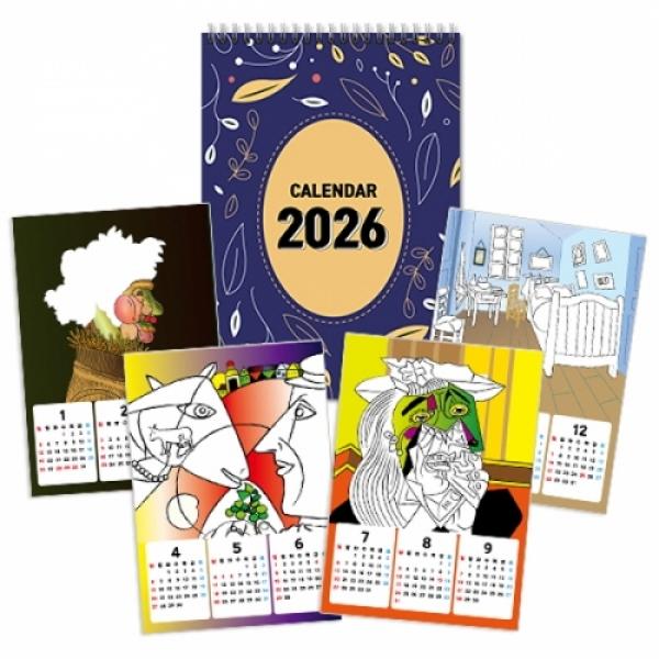2026년 명화그리기달력-파랑