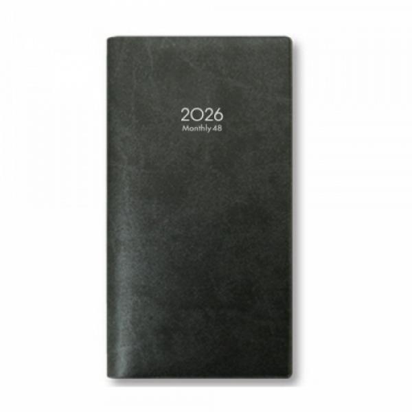 [양지사] 2026년 다이어리 먼슬리48 [스틸그레이] / 86x160mm