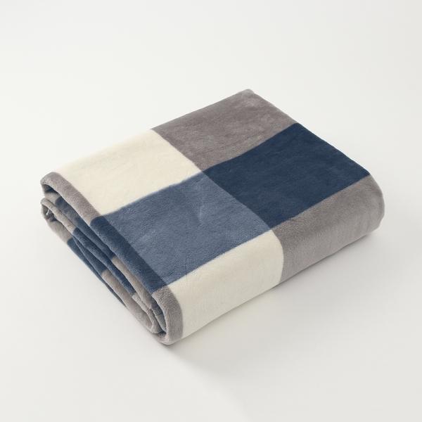 격자무늬 극세사 겨울 항공담요 100x150cm (그레이)