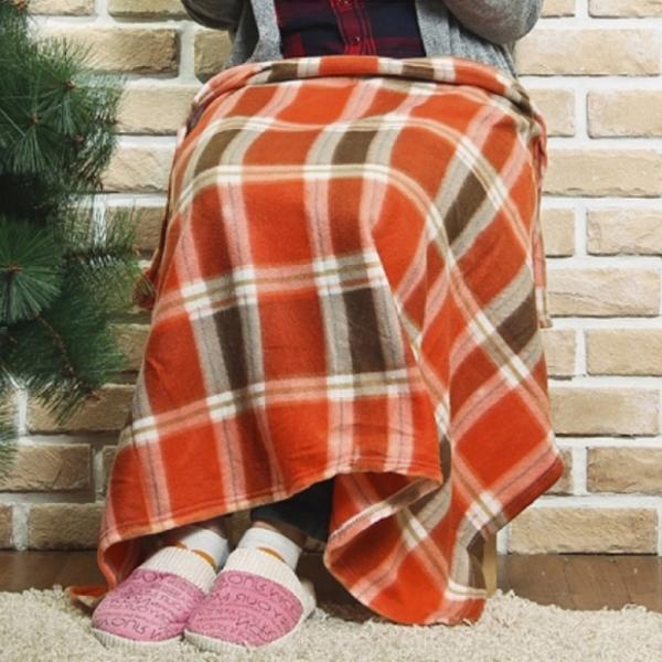 판촉용 오렌지 무릎담요(110cm) 여행 휴대용 기모담요