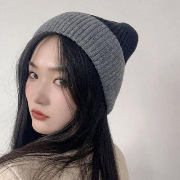 투톤 택1 모자 기모 따뜻한 비니 겨울 니트 포근한 니트모자 데일리 따뜻한 포근한모자 데일리모자 기모