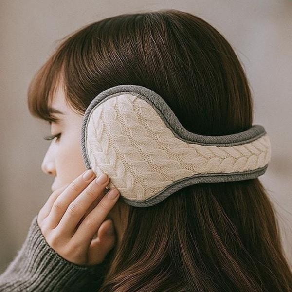 니트 꽈배기 방한귀마개 접이식 겨울 귀도리 여성 남성 커플 EM10 여성 러닝 방한귀 도리 남자귀 털귀