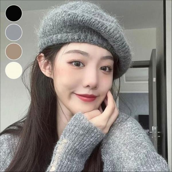 니트베레모 여성 겨울모자 클래식 화가모자 빵모자