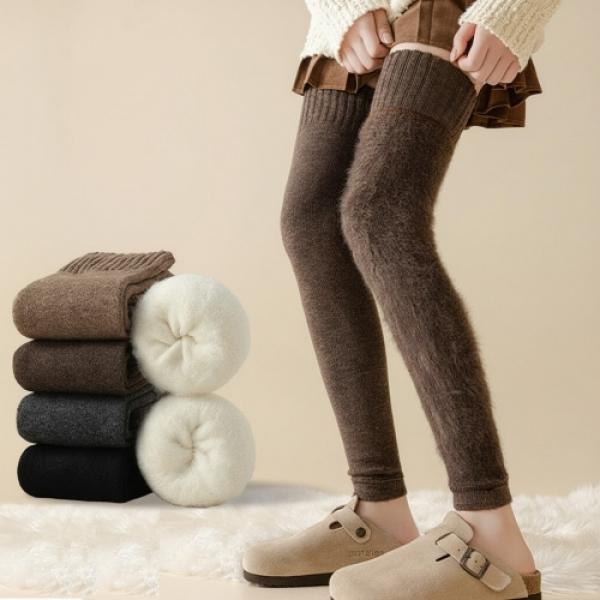 겨울 혹한기 니트 롱 레그워머 다리 허벅지 토시 보온 속기모 요가 발레 니하이 방한 무릎 토시