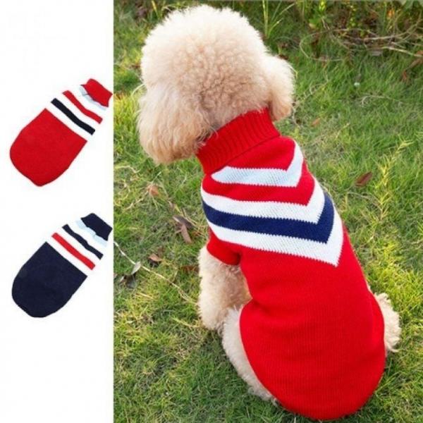 강아지 니트 겨울옷 스웨터 8in 10 12 14 강아지옷 외출용 애견 의류 스트라이프