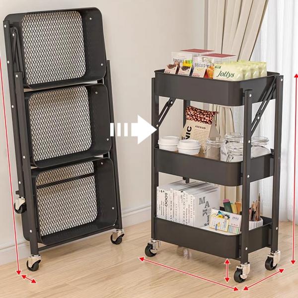 폴딩 이동식트레이 틈새선반 세탁실 바퀴달린 미니트롤리 트롤리선반 트레이선반 좁은 수납 주방 접이식 3단4단 이동식 수납장 침대 원터치