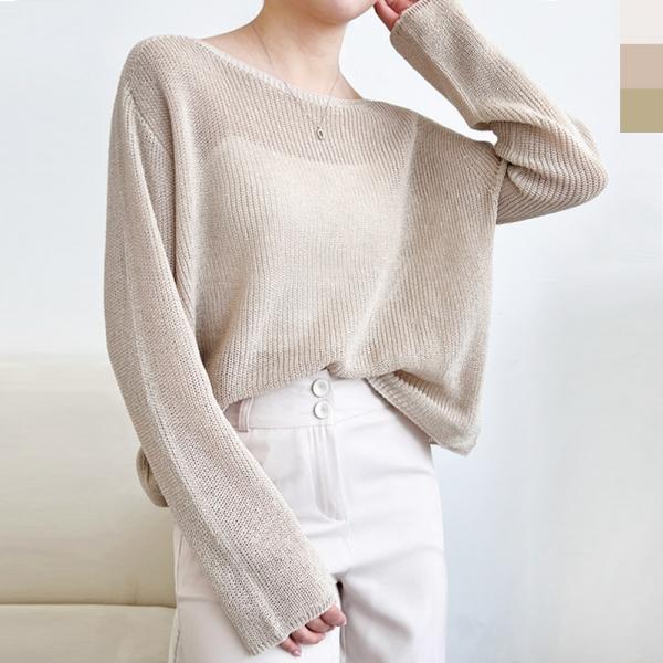 2L-CBB 1012 여자보트넥시원한홀가먼트니트