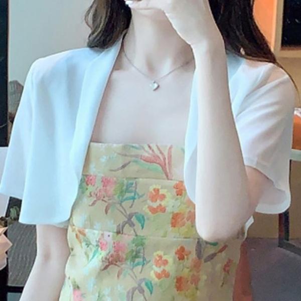 원피스 숏상의 볼레로 정장 미니 가디건