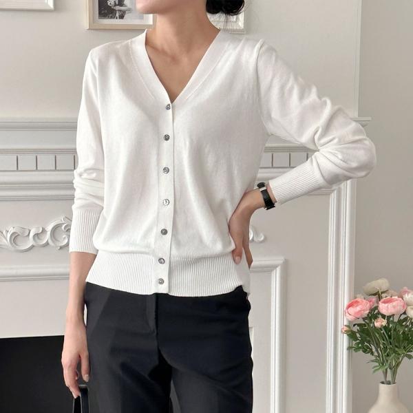 여성 브이넥 단추 가디건&nbsp;LM-0522