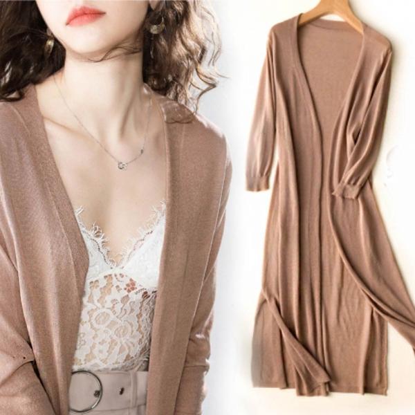 예쁜 여자 외출 패션 다양한 컬러 슬림 롱 가디건