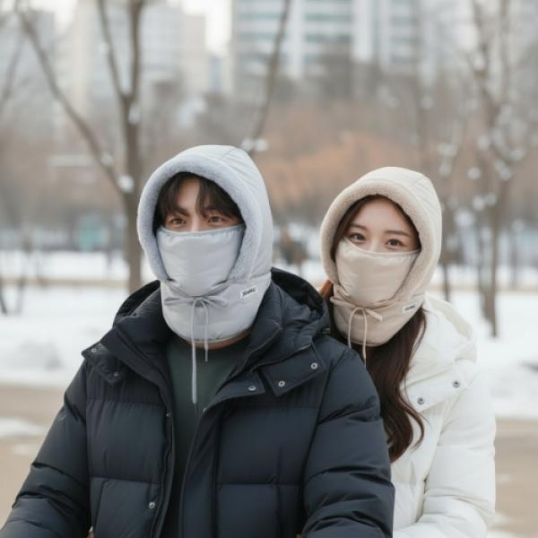 Z90 겨울 방한 후드 워머 패딩 넥워머 바라클라바 보온 마스크 귀마개 올인원 모자