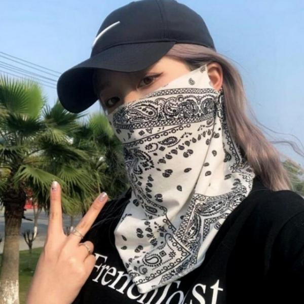 여름 자외선차단 페이즐리 귀걸이 고리형 넥워머