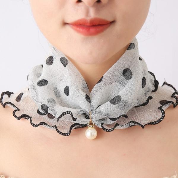 진주 망사 넥워머 넥커버 목주름 가리개 스카프   목커버 골프넥워머 매쉬 쉬폰 패션 진주 패션넥워머