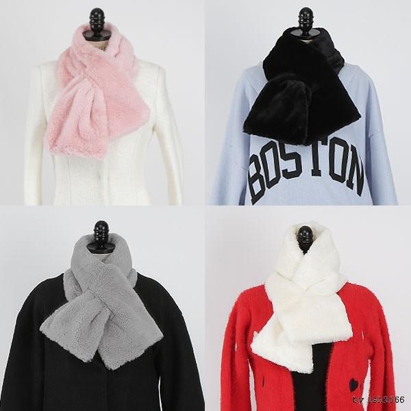 [초특가할인] 크로스에코퍼머플러 목도리 워머 무지 퍼 소프트 패션