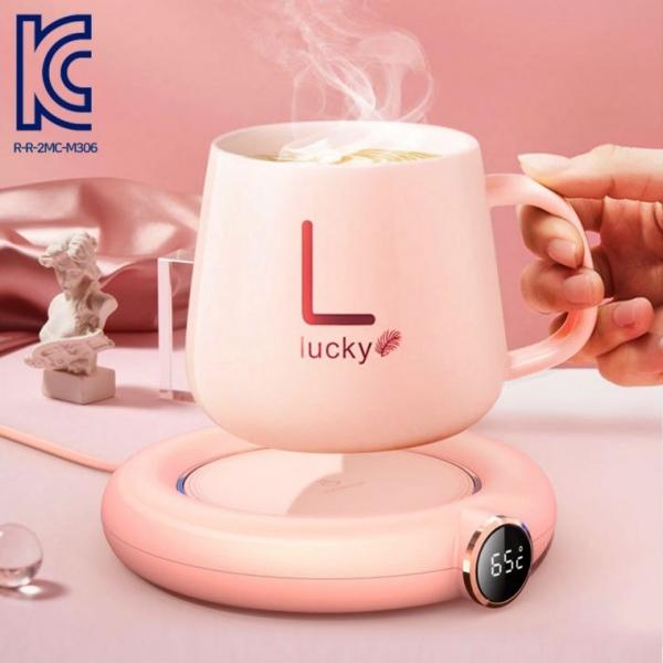 네오투엠 KC인증 하루종일 따뜻한 3단 온도조절 컵워머 디지털 온도조절 보온 컵받침대 차 커피 우유 다용