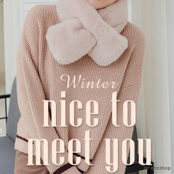 토끼털 와이드목도리 털목도리 머플러 워머