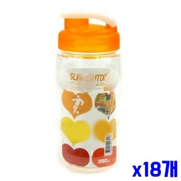 bns 귀여운 어린이 뚜껑물병 350ml 오렌지 x18개