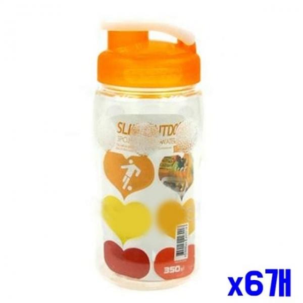 bns 귀여운 어린이 뚜껑물병 350ml 오렌지 x6개