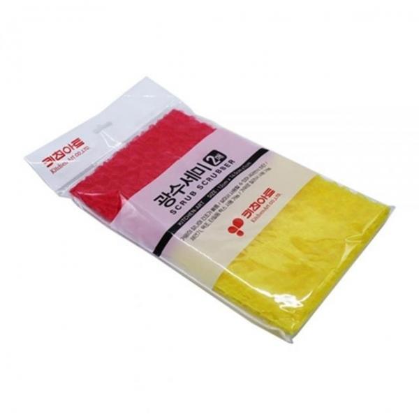 bns 기름제거 위생 광수세미 2p세트 12X14.5cm 주방수세미