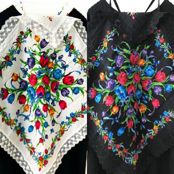 민이네 에티켓 플라워 레이스 스카프 앞치마 손수건