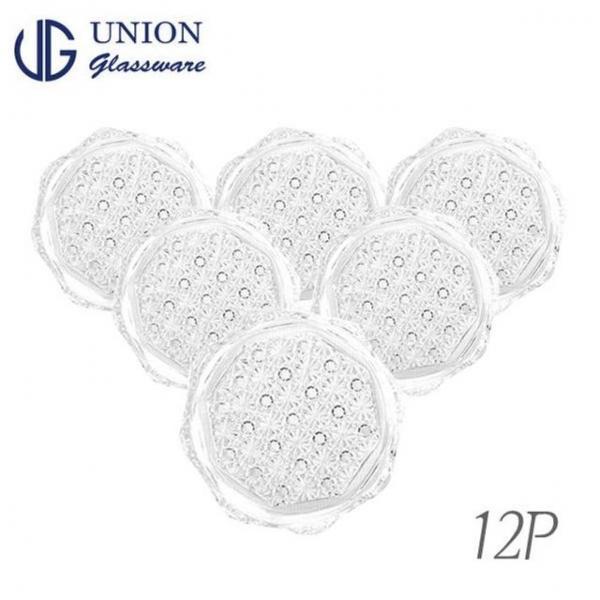 유니온글라스 유리컵받침 유리컵 12P세트(UG-362)
