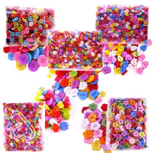 플라스틱단추 칼라 모양단추 (대용량) 모양11종