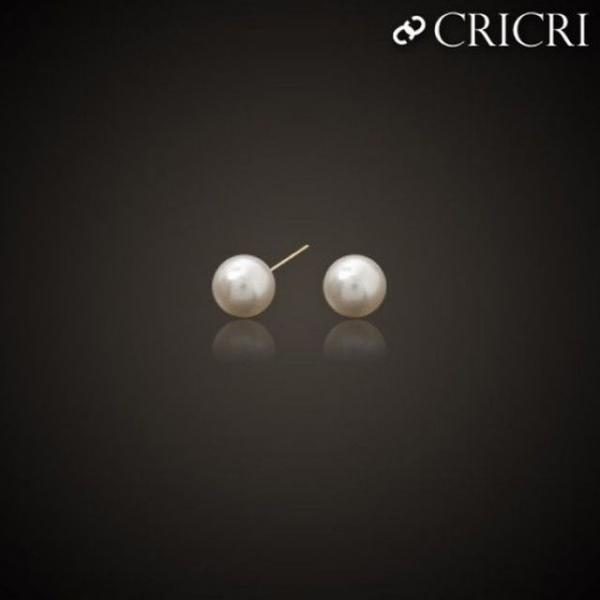 14K  크리스탈 진주 제작 귀걸이 6mm