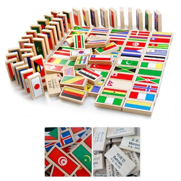 만국기 도미노 블록 나라 국기 국명 수도 유아 교구